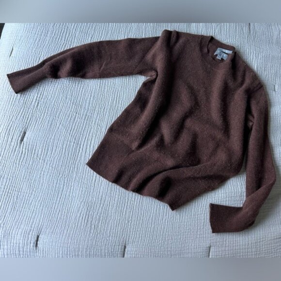 J.Crew Cashmere classic fit crewneck sweater size S color  HTHR HAZELNUT - Picture 3 of 10
